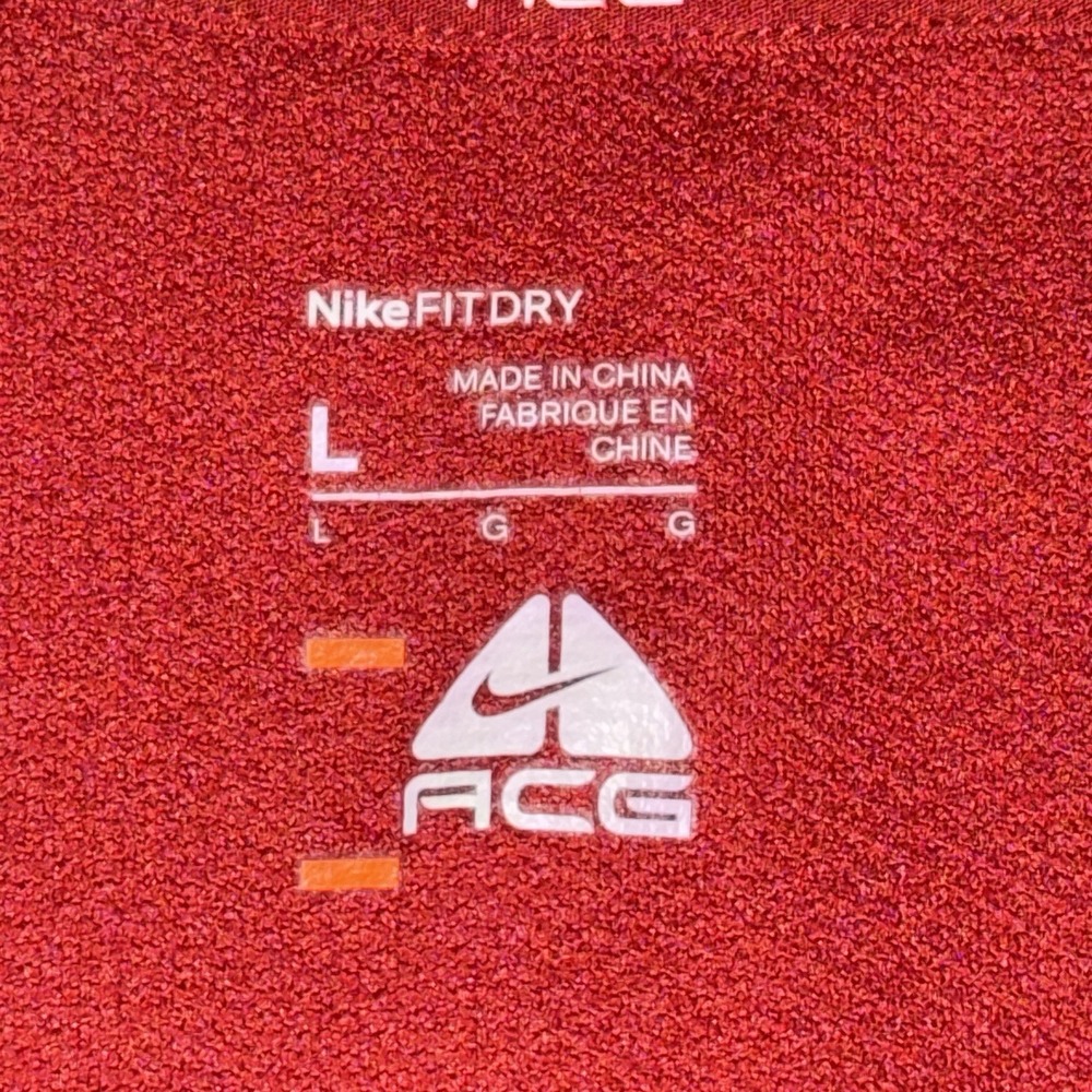 Nike ACG Pullover Shirt Red 1/4 Zip Golf Outdoors Mens Large Long‎ Sleeve - Picture 6 of 9